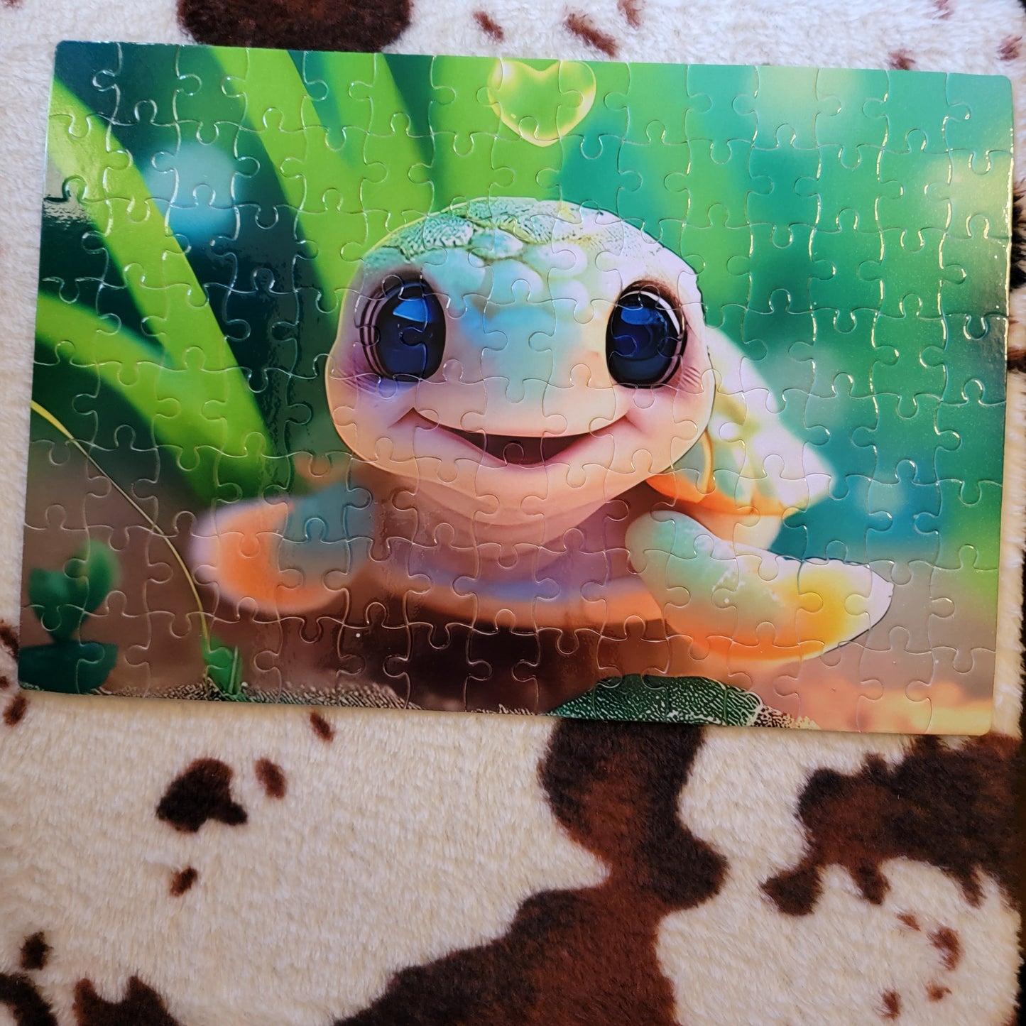 Baby Sea Turtle 120 PC Handmade Jigsaw Puzzle