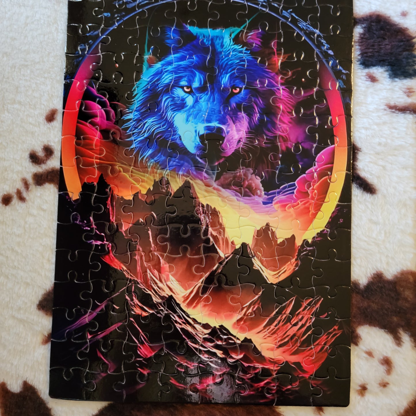 Neon Wolf 120 PC Handmade Jigsaw Puzzle