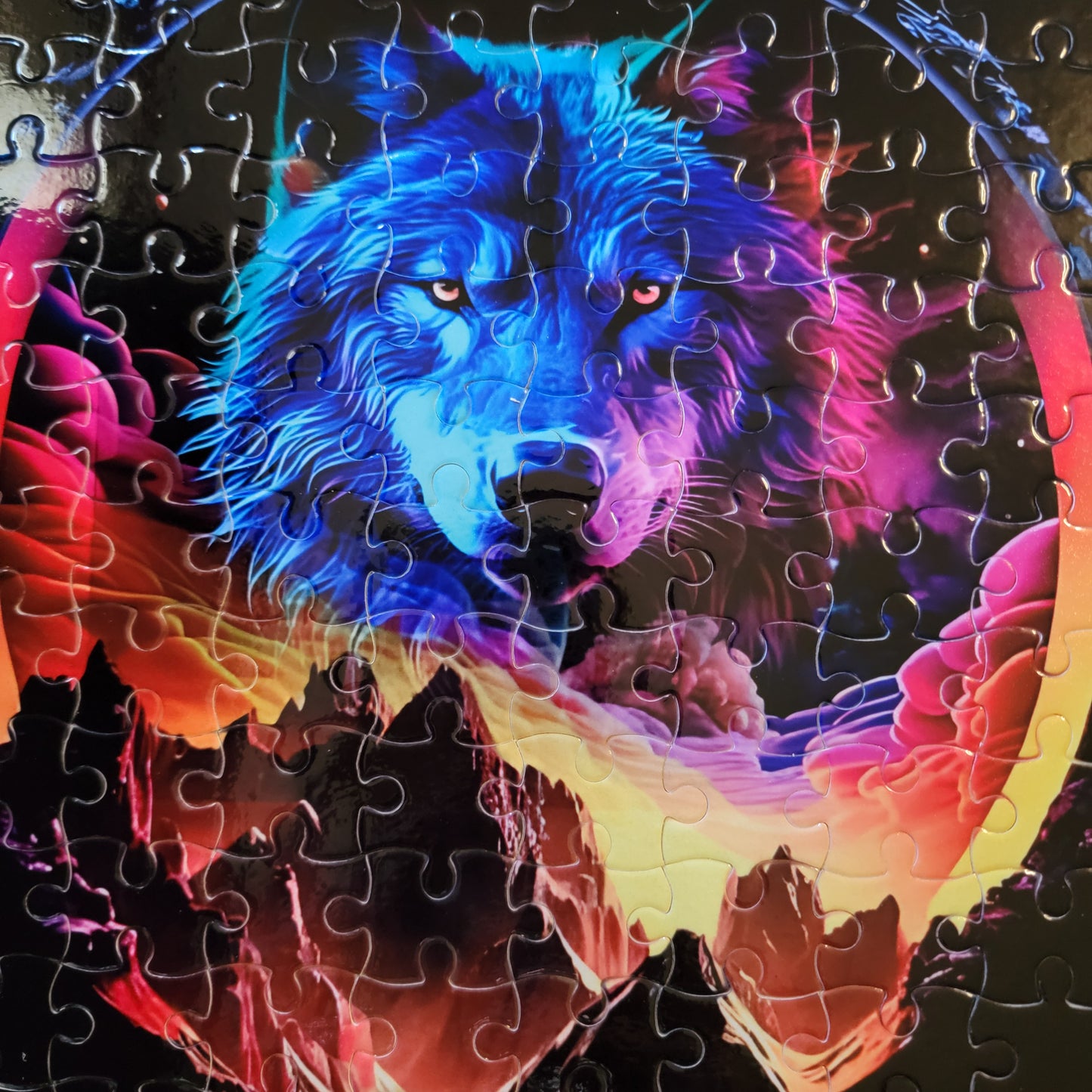 Neon Wolf 120 PC Handmade Jigsaw Puzzle