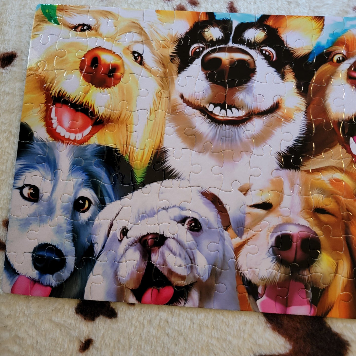 Laughing Dogs 120 PC Handmade Jigsaw Puzzle