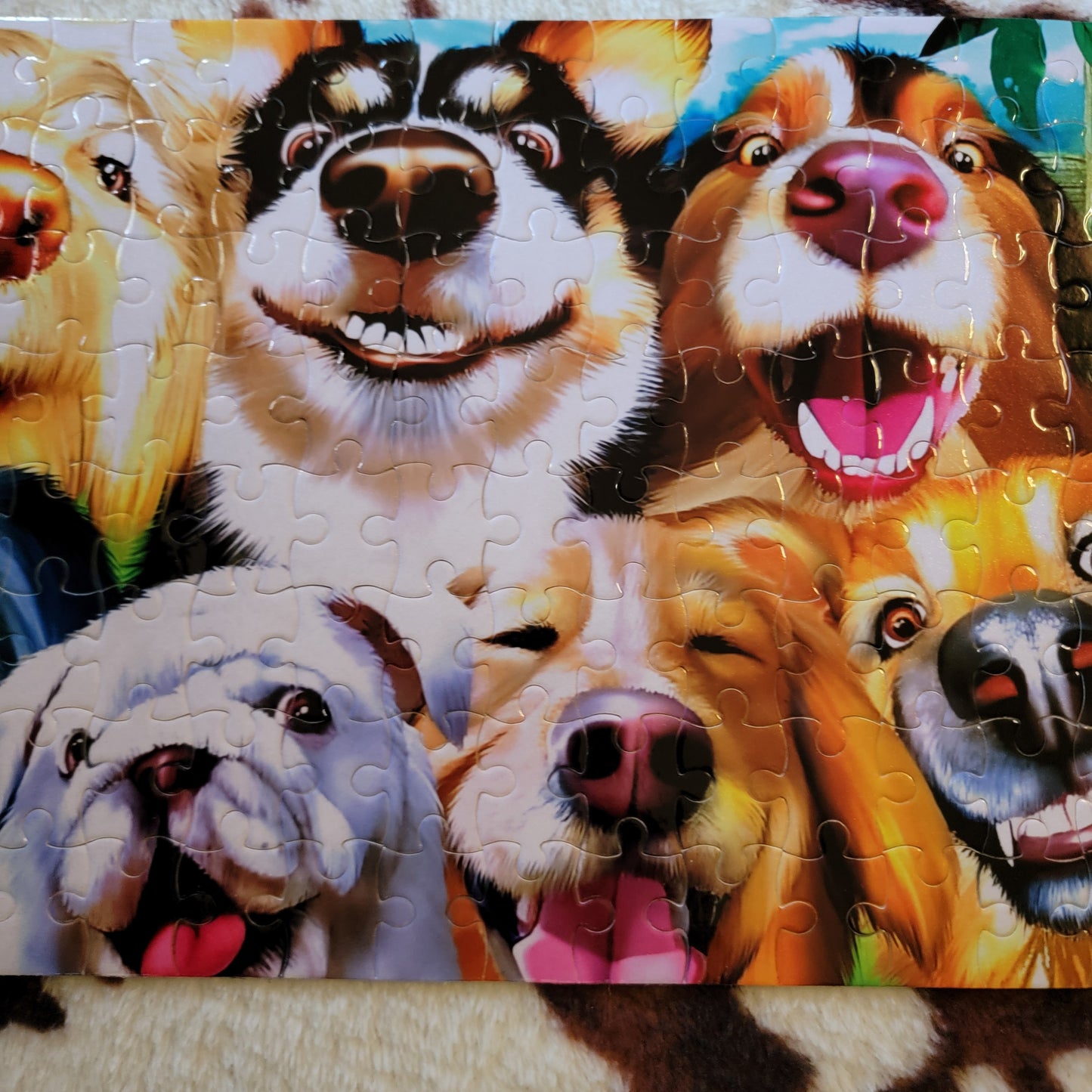 Laughing Dogs 120 PC Handmade Jigsaw Puzzle