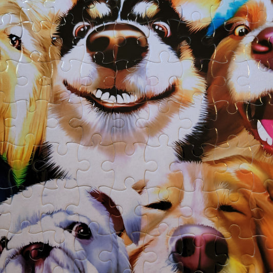 Laughing Dogs 120 PC Handmade Jigsaw Puzzle