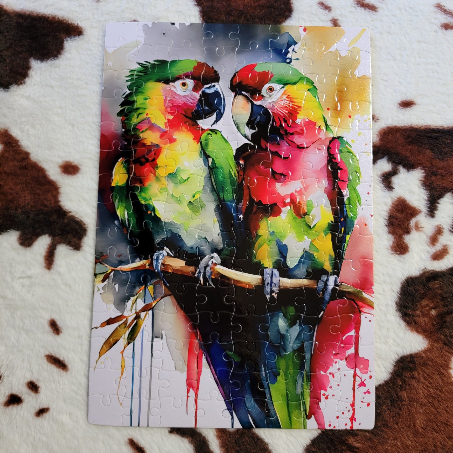 Watercolor Parrot 120 PC Handmade Jigsaw Puzzle