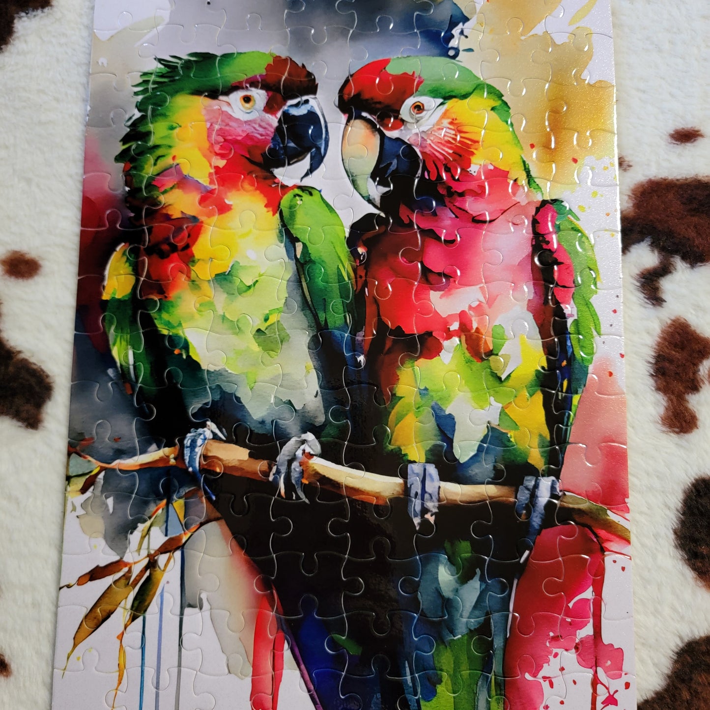 Watercolor Parrot 120 PC Handmade Jigsaw Puzzle