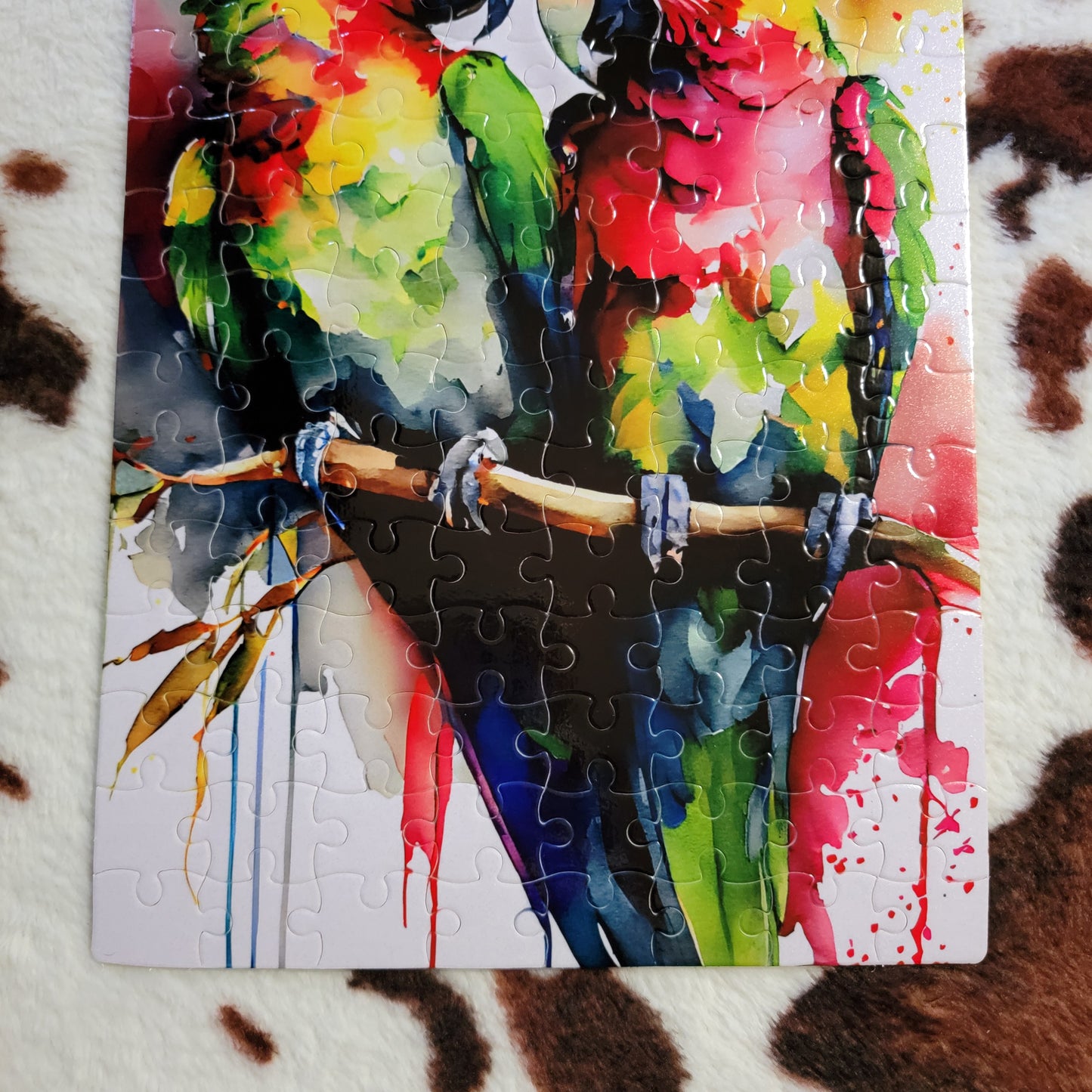 Watercolor Parrot 120 PC Handmade Jigsaw Puzzle