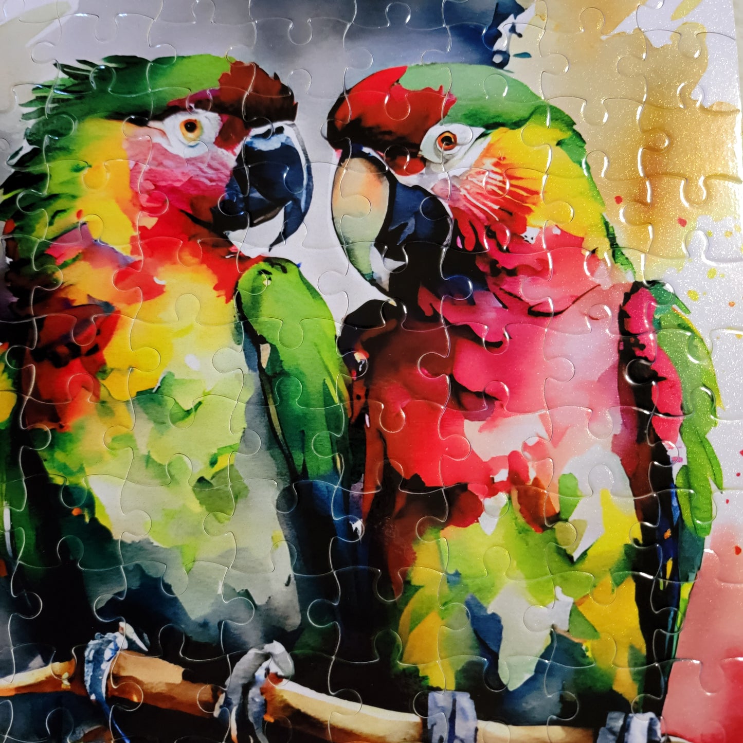 Watercolor Parrot 120 PC Handmade Jigsaw Puzzle