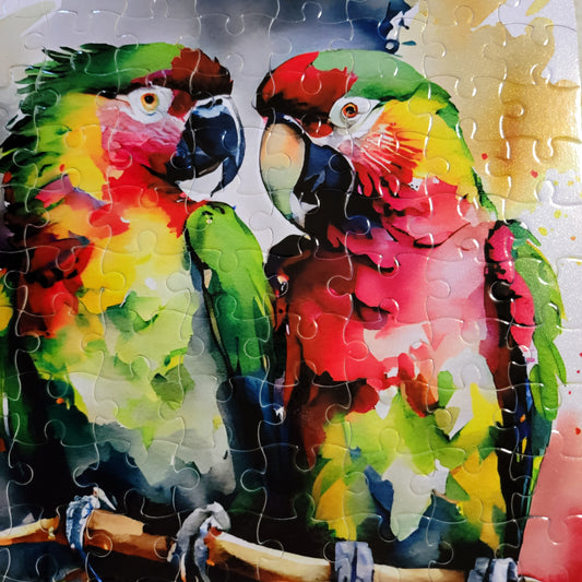 Watercolor Parrot 120 PC Handmade Jigsaw Puzzle