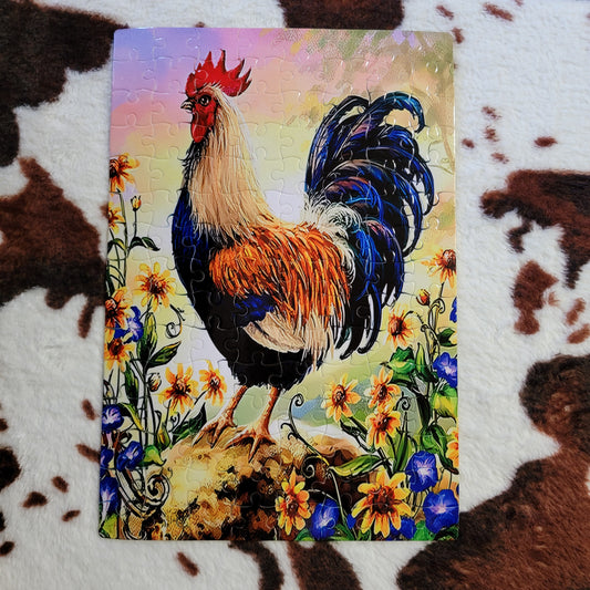 Chicken Floral 120 PC Handmade Jigsaw Puzzle