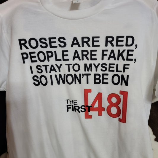 First 48 White T-Shirt Short Sleeve Graphic Tee