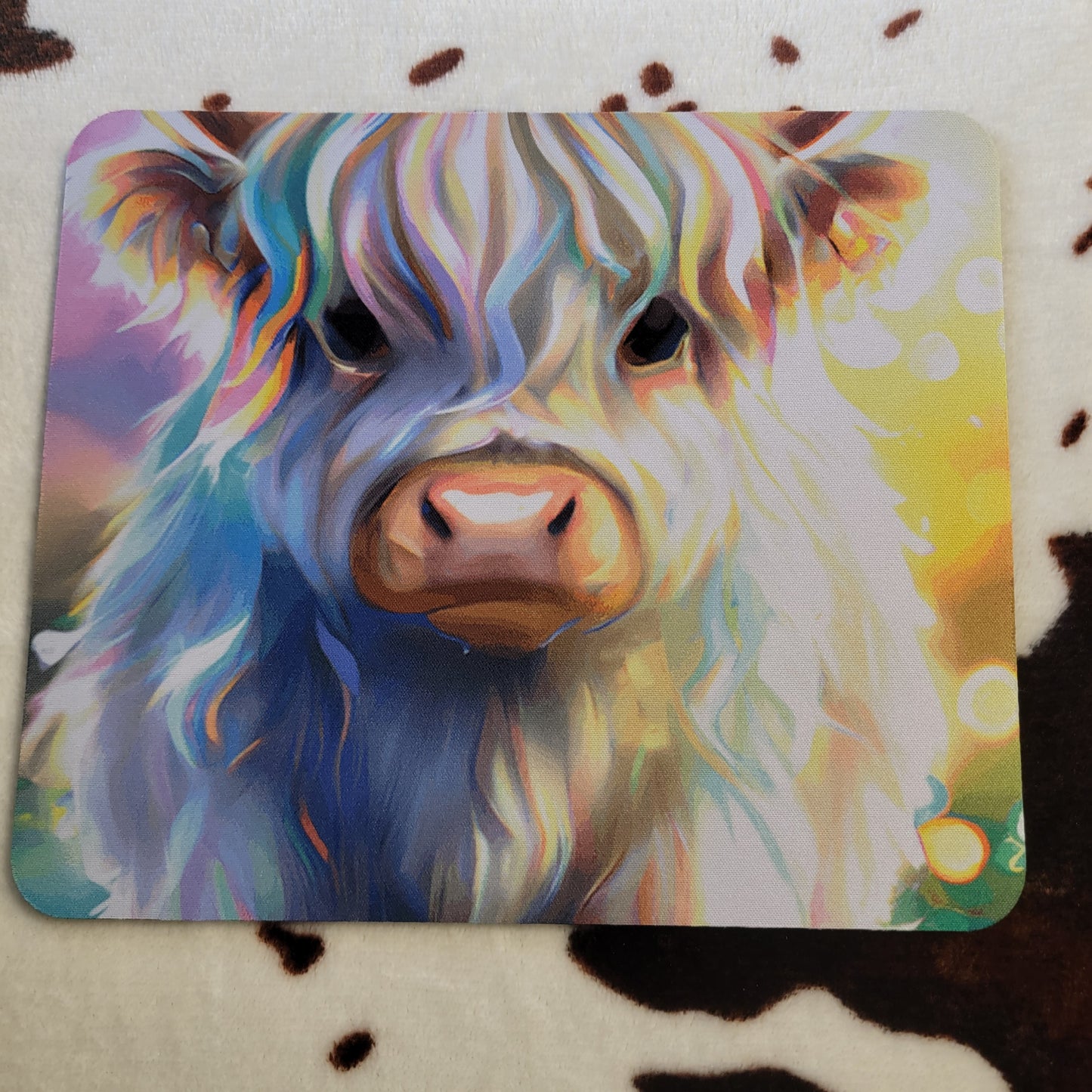 Highland Cow Watercolor Mouse Pad