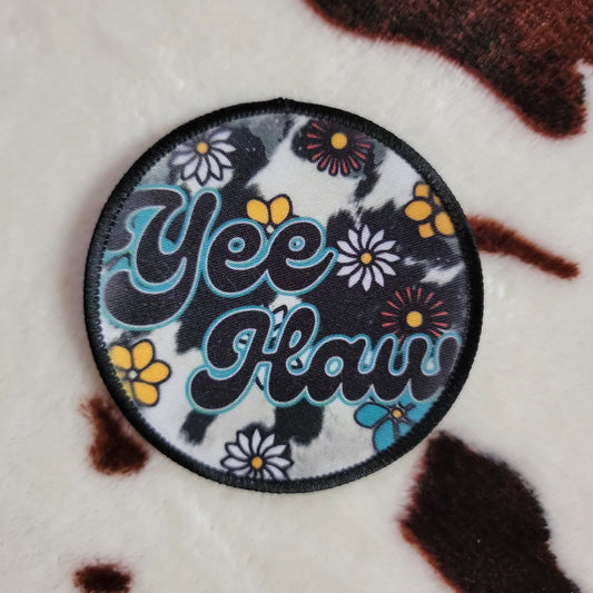 Yee Haw Floral Hat Patch