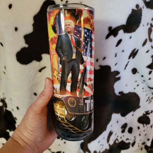 Trump Army USA Flag 20oz Skinny Tumbler