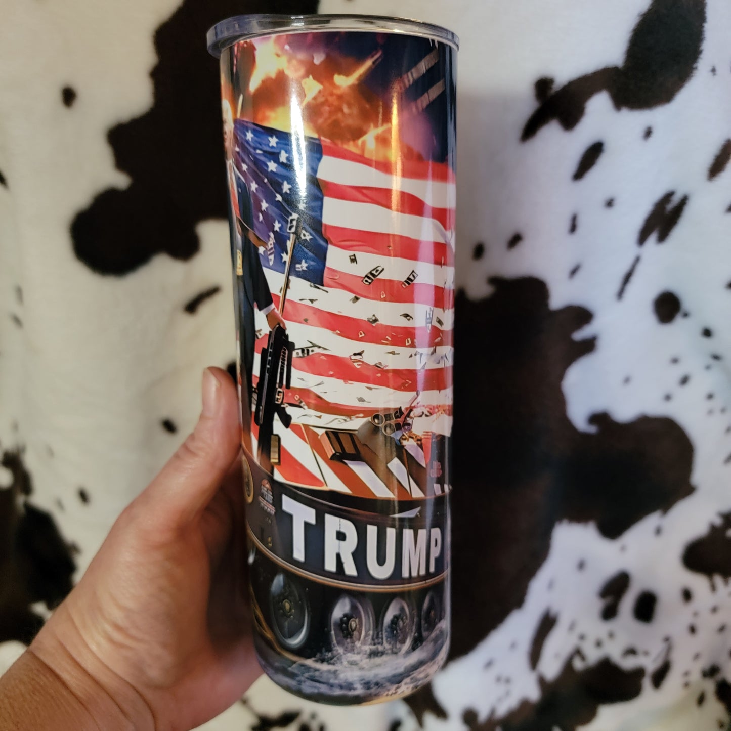 Trump Army USA Flag 20oz Skinny Tumbler