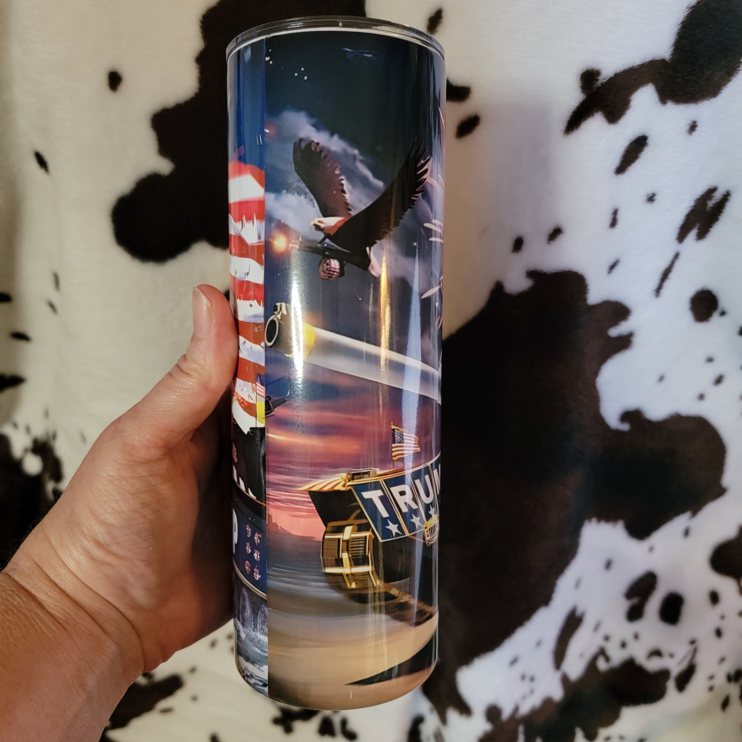 Trump Army USA Flag 20oz Skinny Tumbler