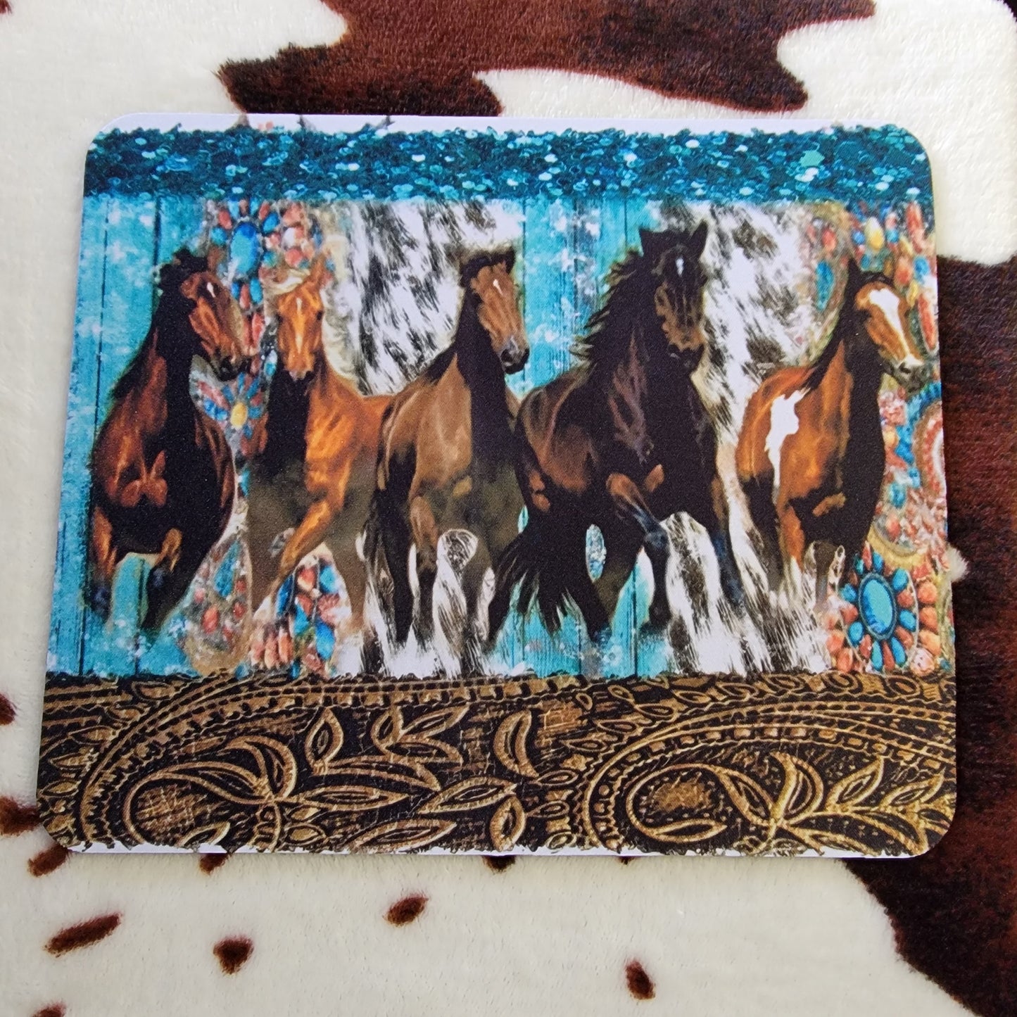 Running Horses Western Mouse Pad