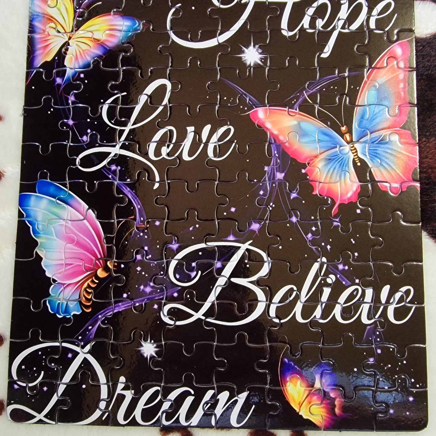 Faith Hope Love Butterfly 120 Piece Handmade Jigsaw Puzzle