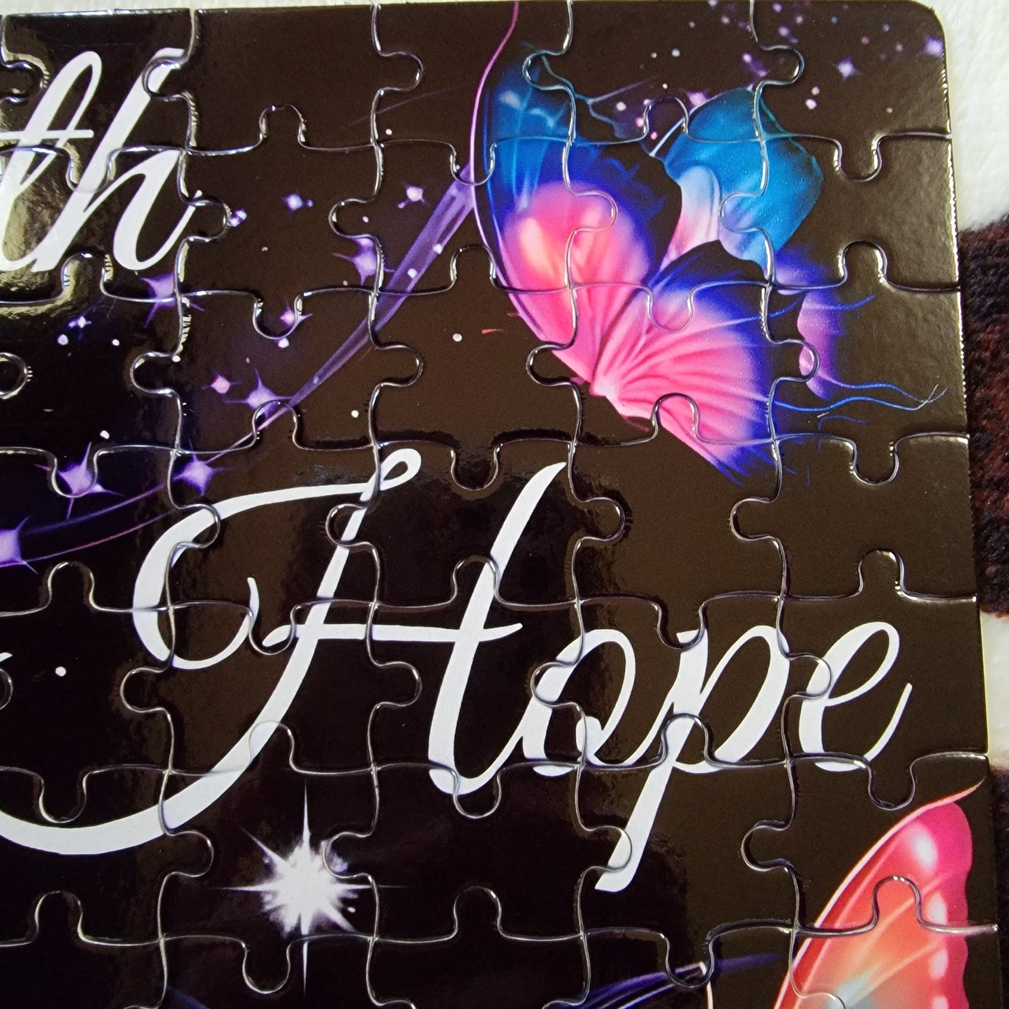 Faith Hope Love Butterfly 120 Piece Handmade Jigsaw Puzzle