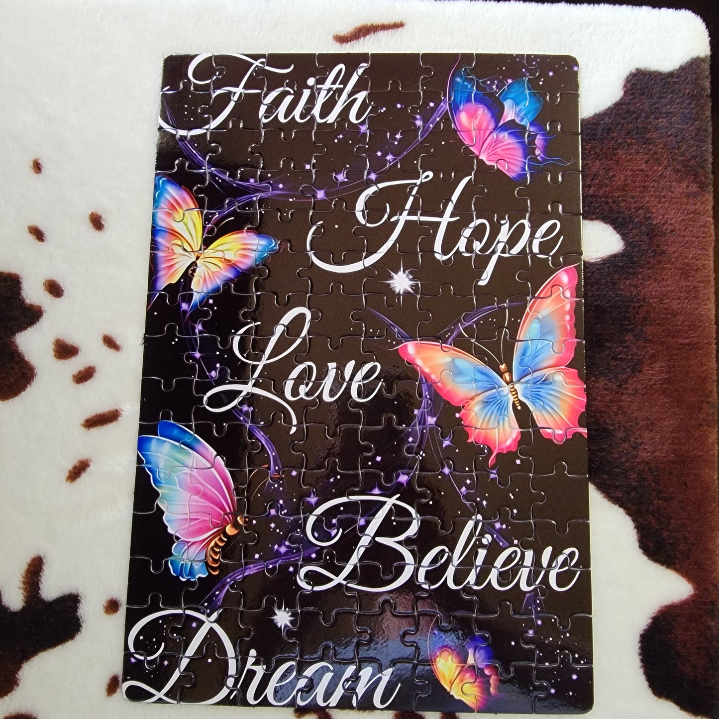 Faith Hope Love Butterfly 120 Piece Handmade Jigsaw Puzzle