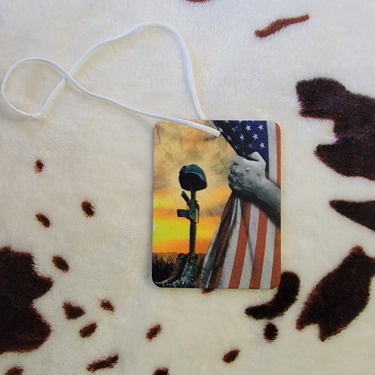 Soldier Flag Unscented Car Air Freshener Freshie