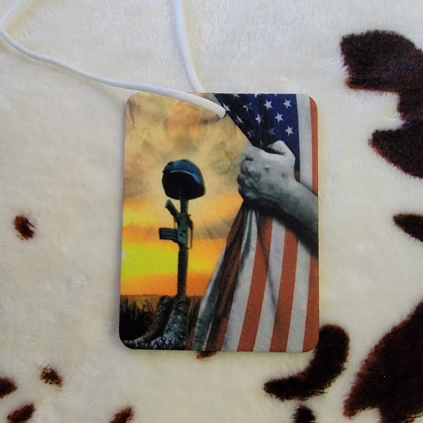 Soldier Flag Unscented Car Air Freshener Freshie