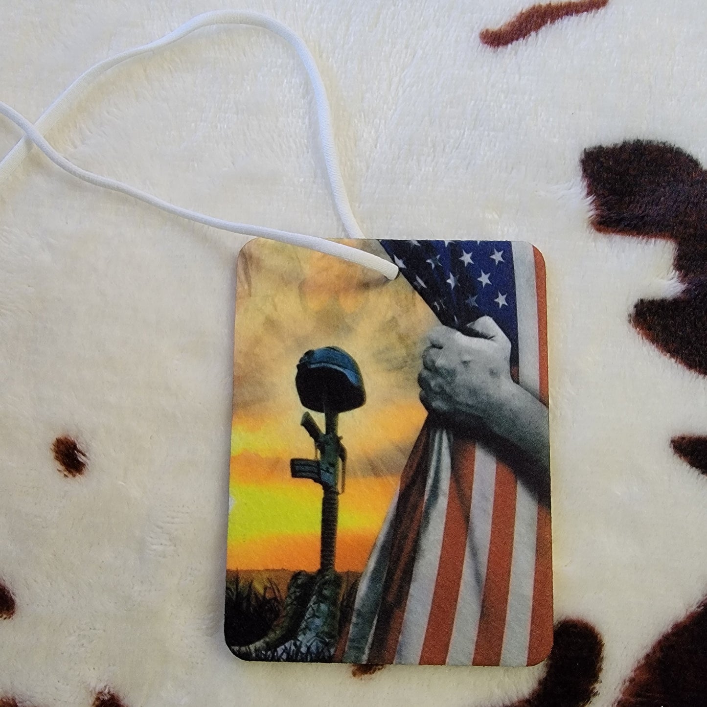 Soldier Flag Unscented Car Air Freshener Freshie