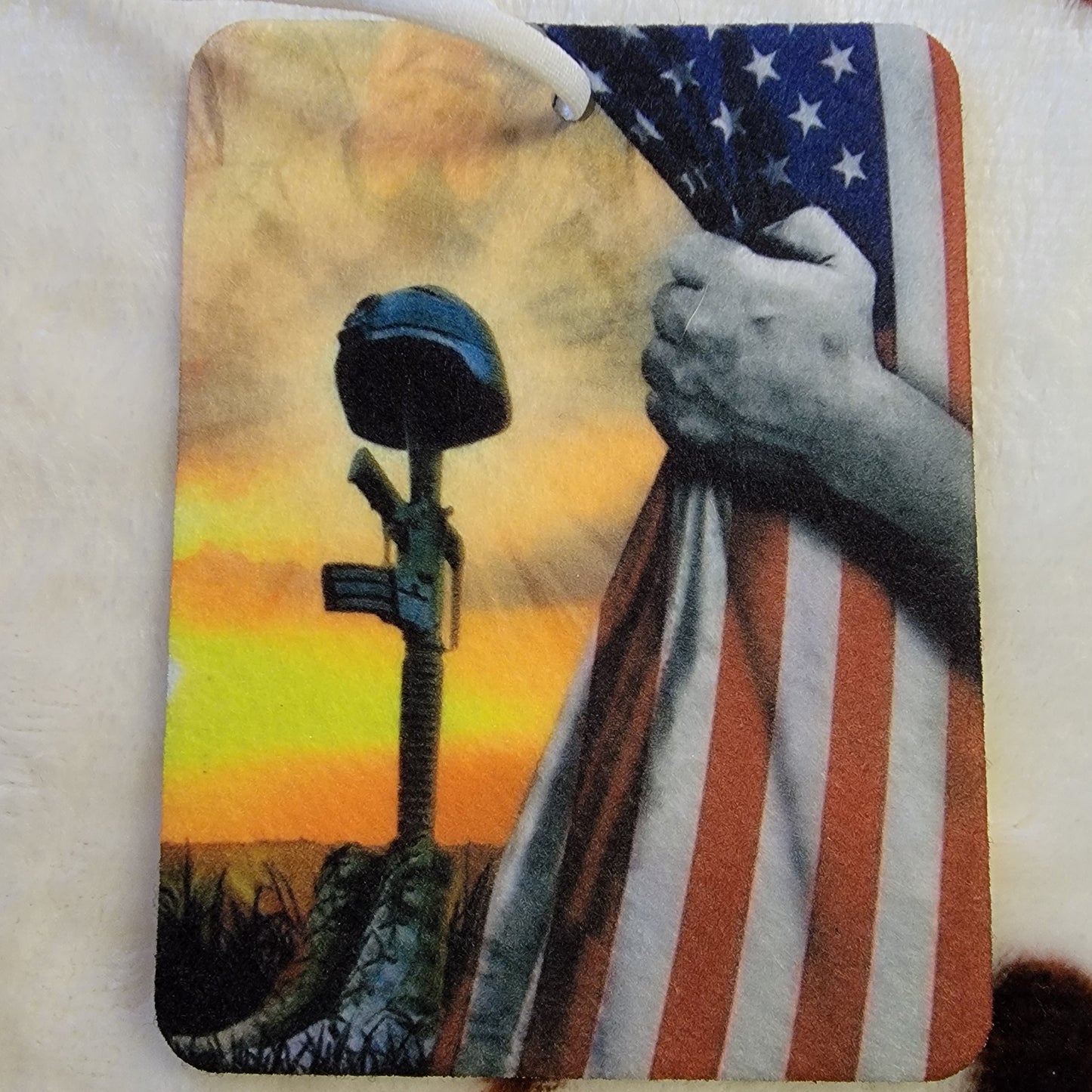 Soldier Flag Unscented Car Air Freshener Freshie