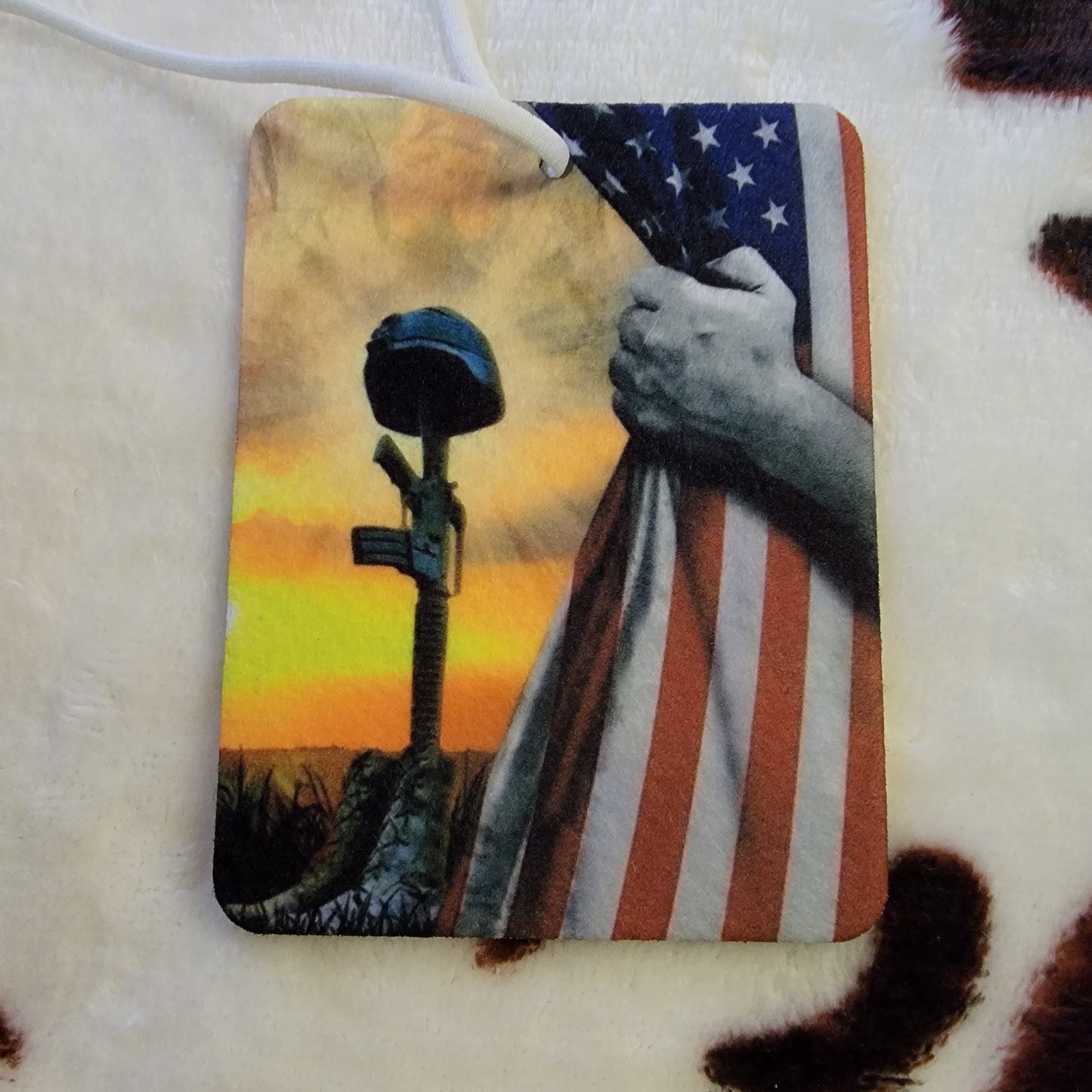 Soldier Flag Unscented Car Air Freshener Freshie