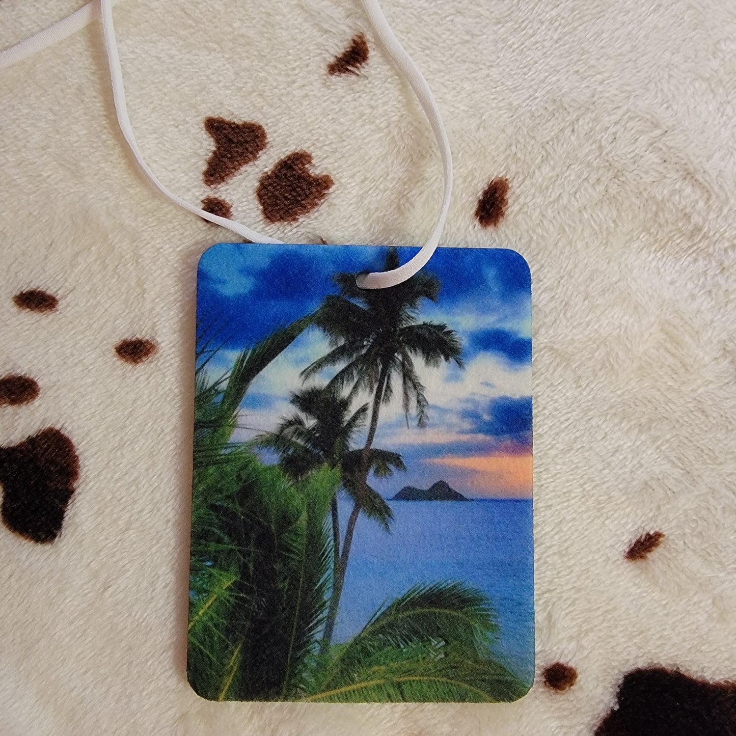 Beach Palm Trees Unscented Car Air Freshener Freshie