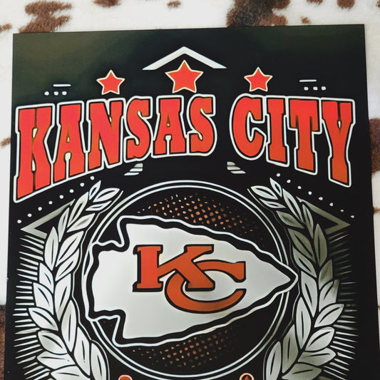 Kansas City Chiefs Football Metal Sign