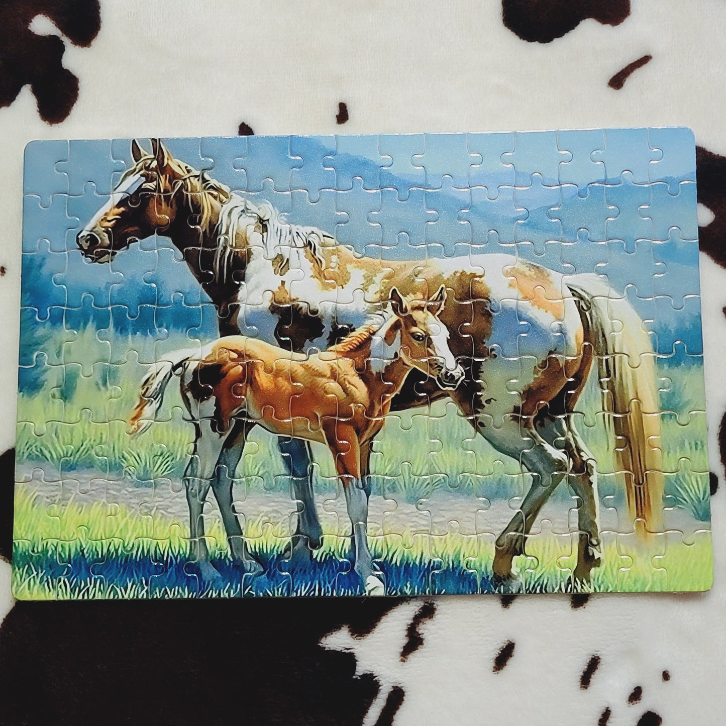 Horse Mama and Baby 120 PC Handmade Jigsaw Puzzle