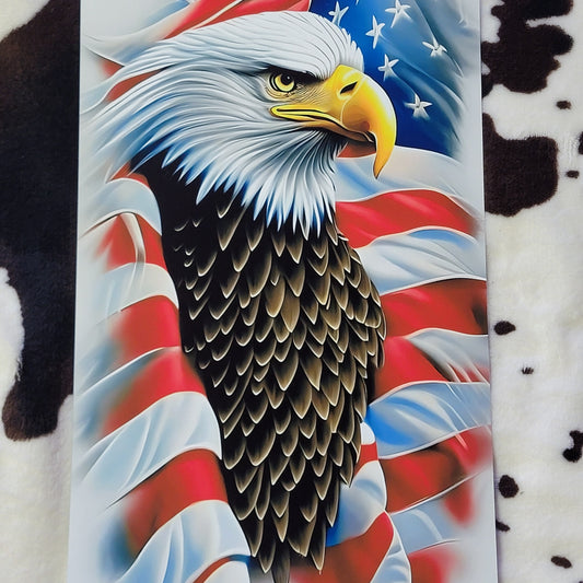 Eagle American Flag Metal Sign
