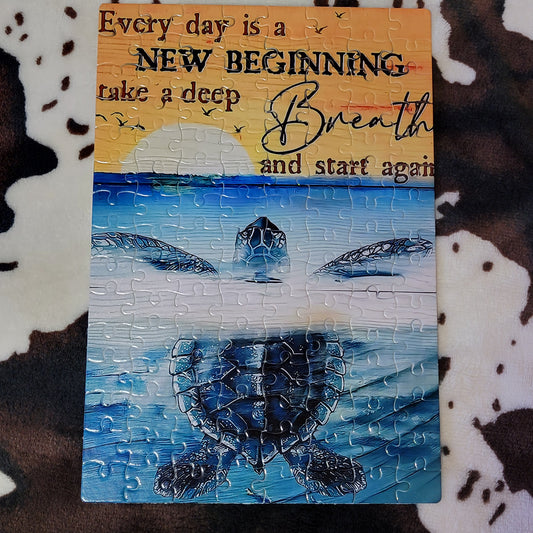 Turtle New Beginning 120 PC Handmade Jigsaw Puzzle