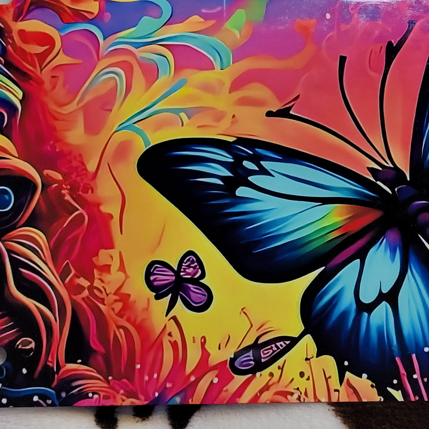 Neon Butterfly Custom Car Tag License Plate