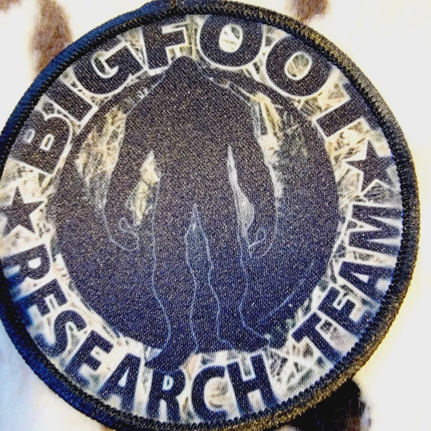 Bigfoot Sasquatch Round Hat Patch