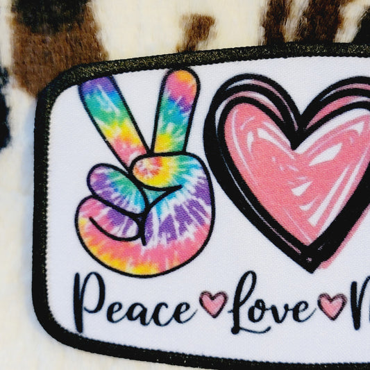 Tie Dye Peace Love Mom Life Hat Patch