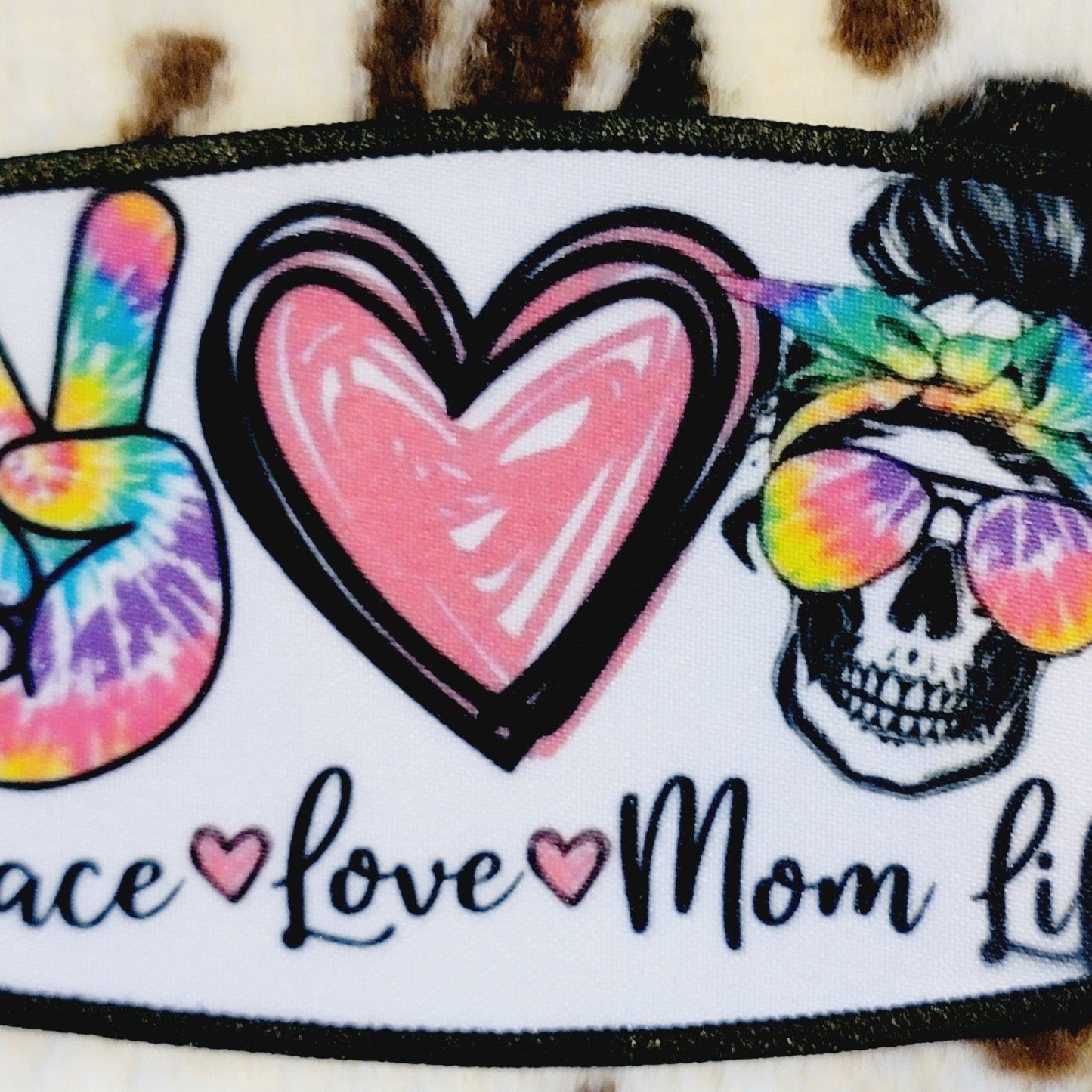 Tie Dye Peace Love Mom Life Hat Patch
