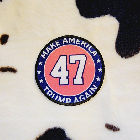 47 Pink Trump Western Round Hat Patch