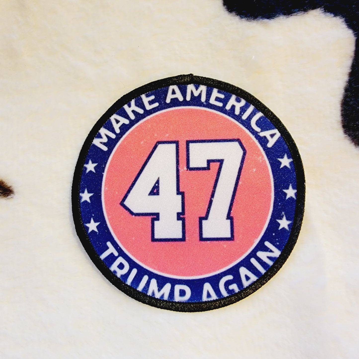 47 Pink Trump Western Round Hat Patch