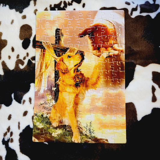 Dog Cross Religious 120 PC Handmade Jigsaw Puzzle