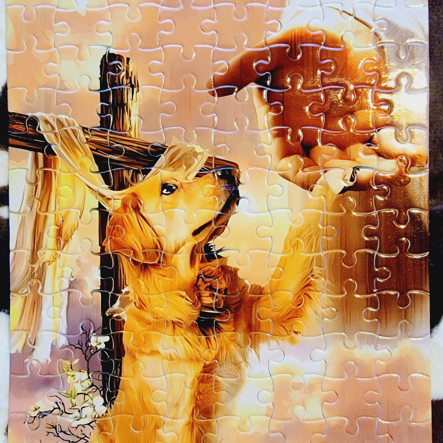 Dog Cross Religious 120 PC Handmade Jigsaw Puzzle
