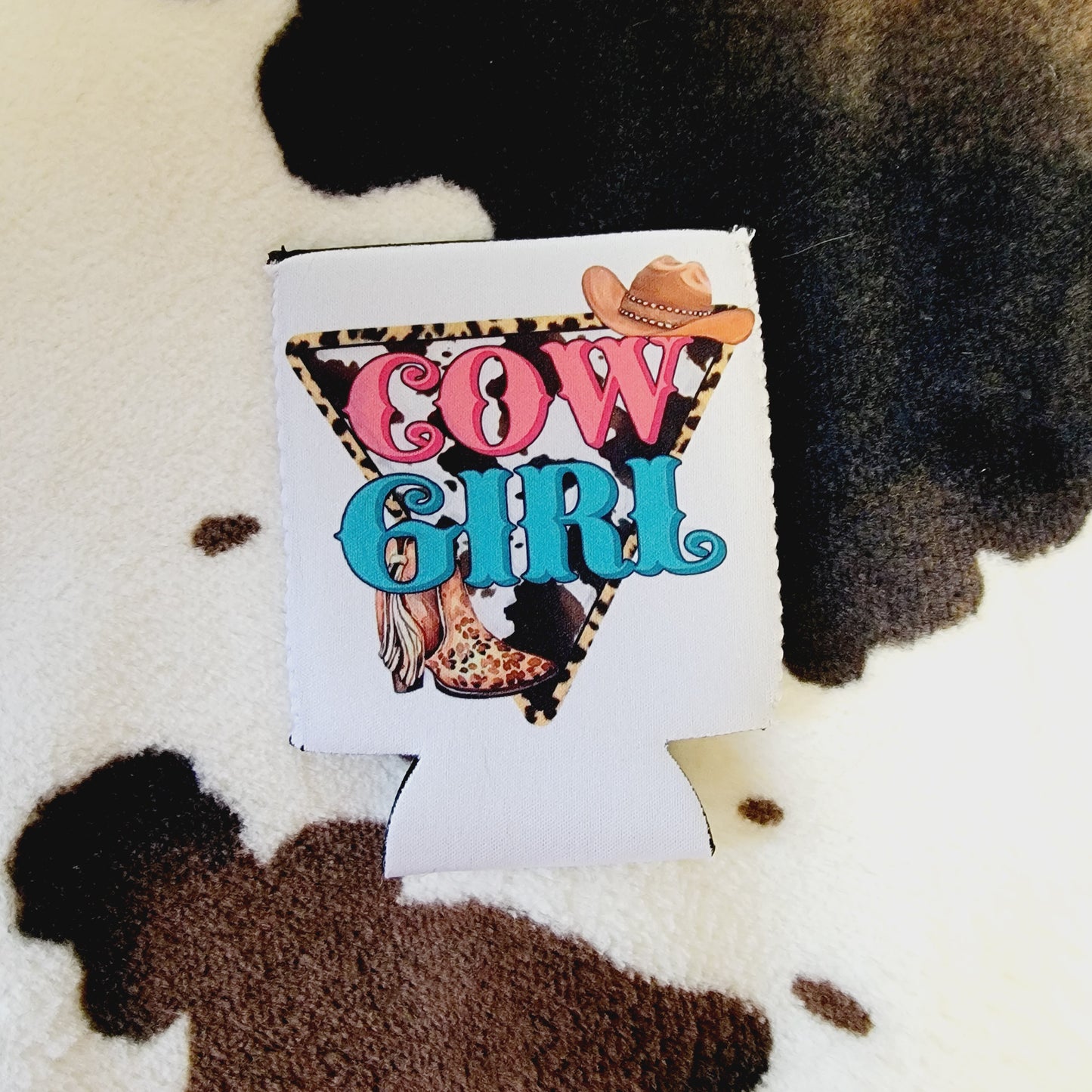 Cow Girl Can Cooler Drink Koozie