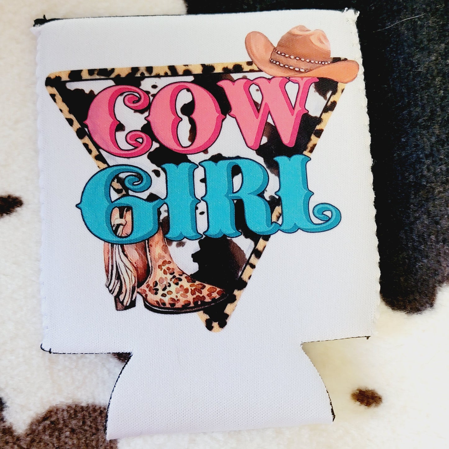 Cow Girl Can Cooler Drink Koozie