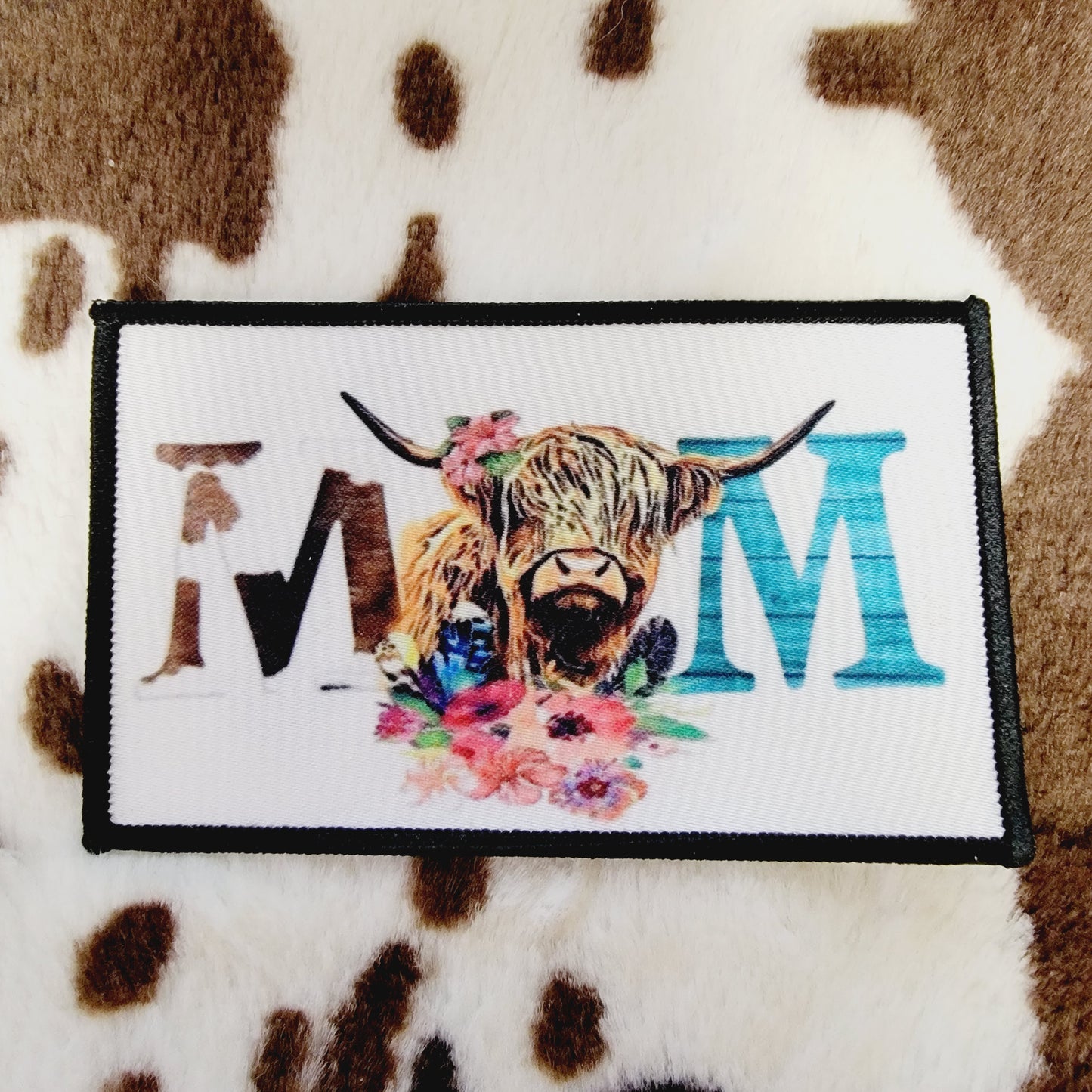 Mom Highland Cow Hat Patch