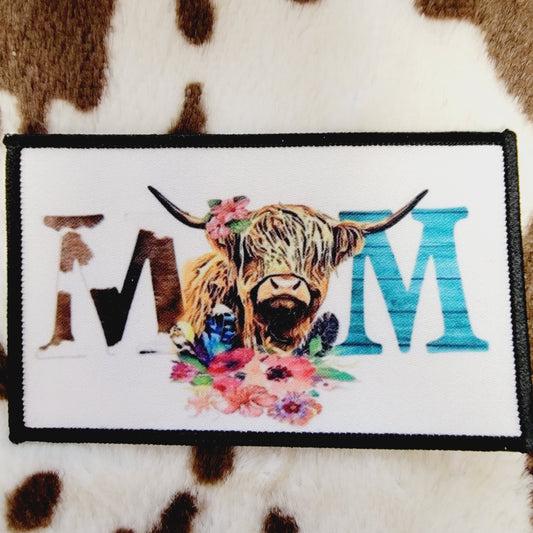 Mom Highland Cow Hat Patch