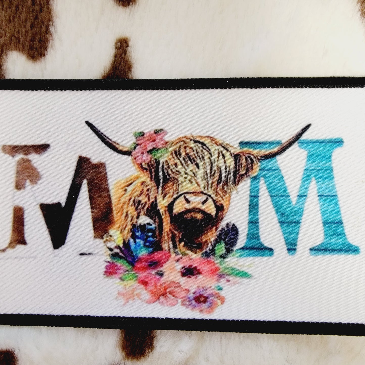 Mom Highland Cow Hat Patch
