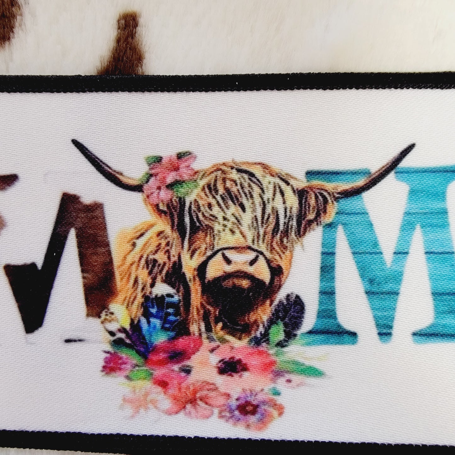 Mom Highland Cow Hat Patch