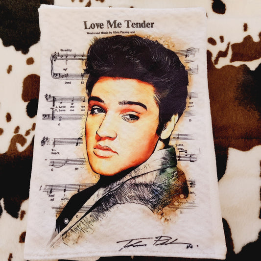 Elvis Love Me Tender Microfiber Kitchen Dish Towel 16x24