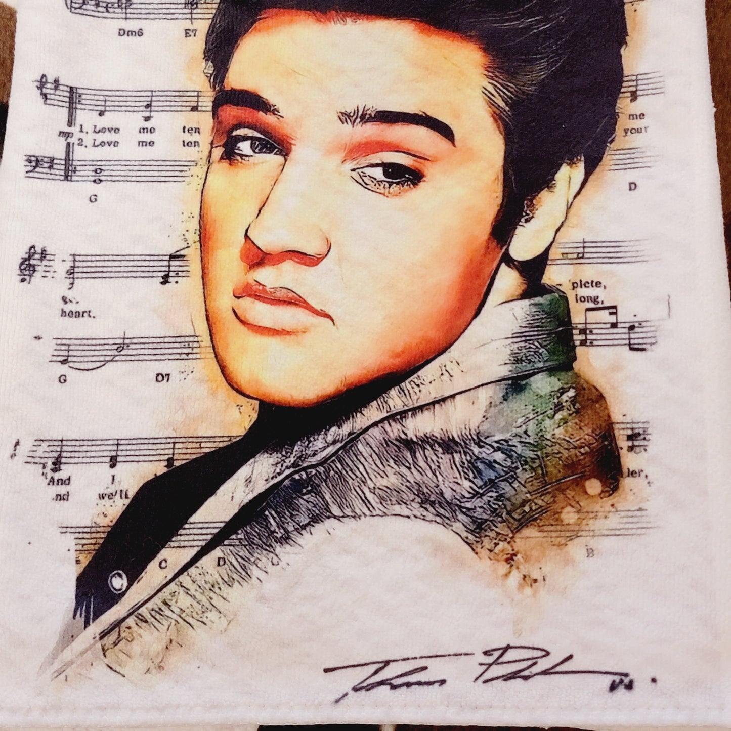 Elvis Love Me Tender Microfiber Kitchen Dish Towel 16x24