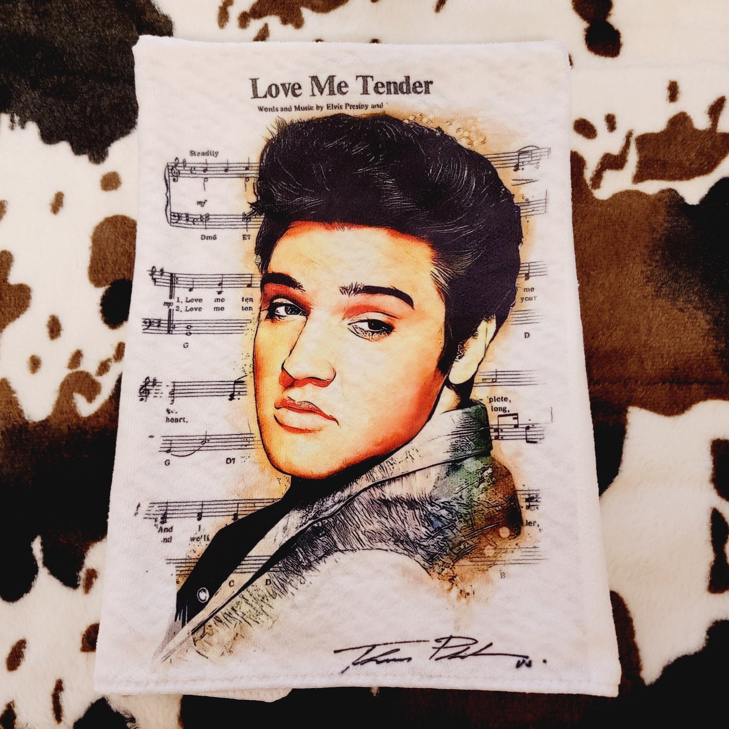 Elvis Love Me Tender Microfiber Kitchen Dish Towel 16x24