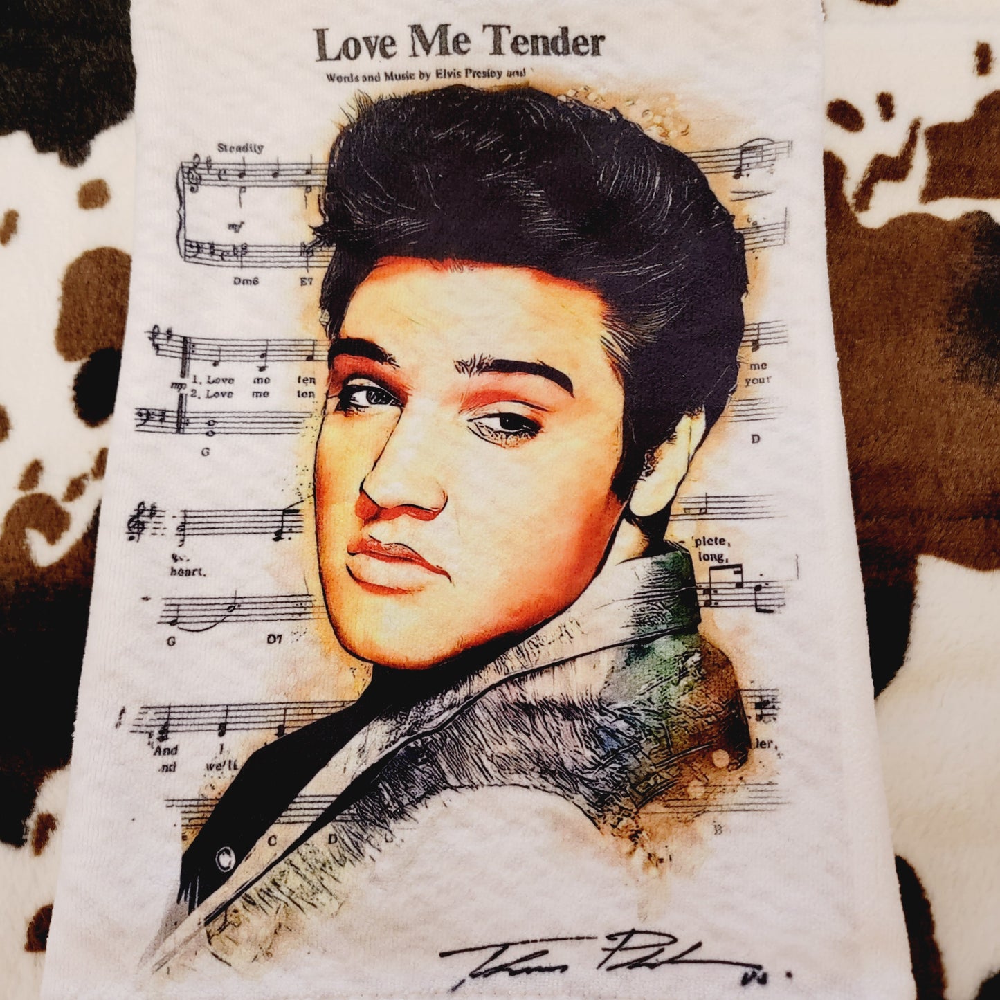 Elvis Love Me Tender Microfiber Kitchen Dish Towel 16x24